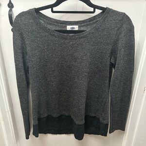 Charcoal Gray sweater with Ruffle trim